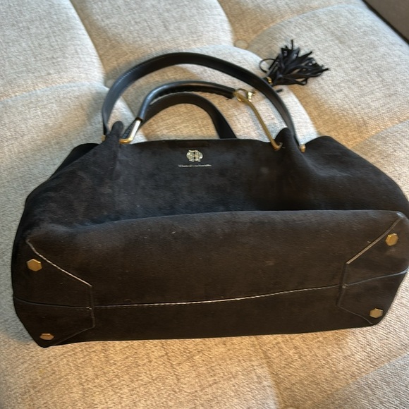 HOUSE OF HARLOW 1960 STYLISH BLACK FAUX SUEDE BAG - Picture 11 of 14